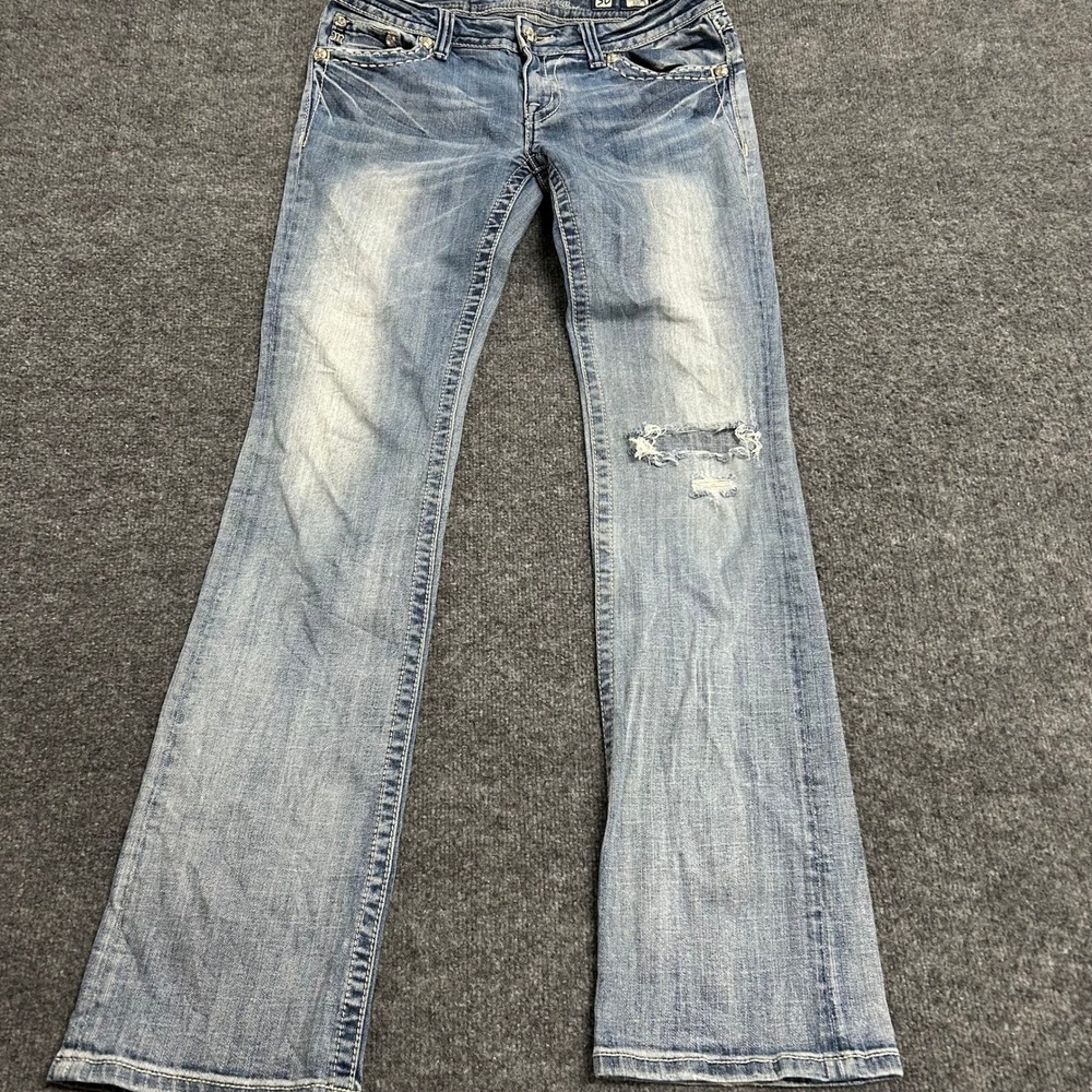 Miss Me Jeans Womens Size 30 Light Wash Bootcut Embellished Pockets JE5335B4X